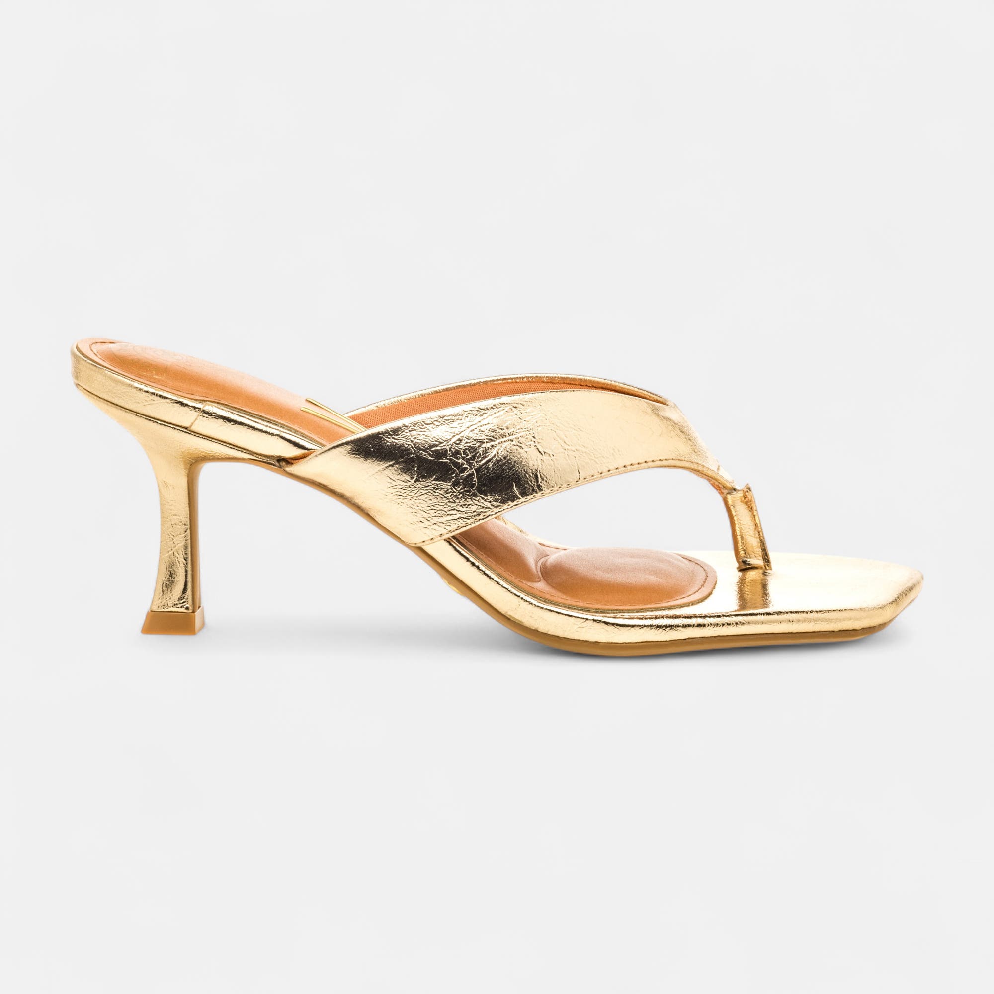 Nu-pieds à talon Femme or