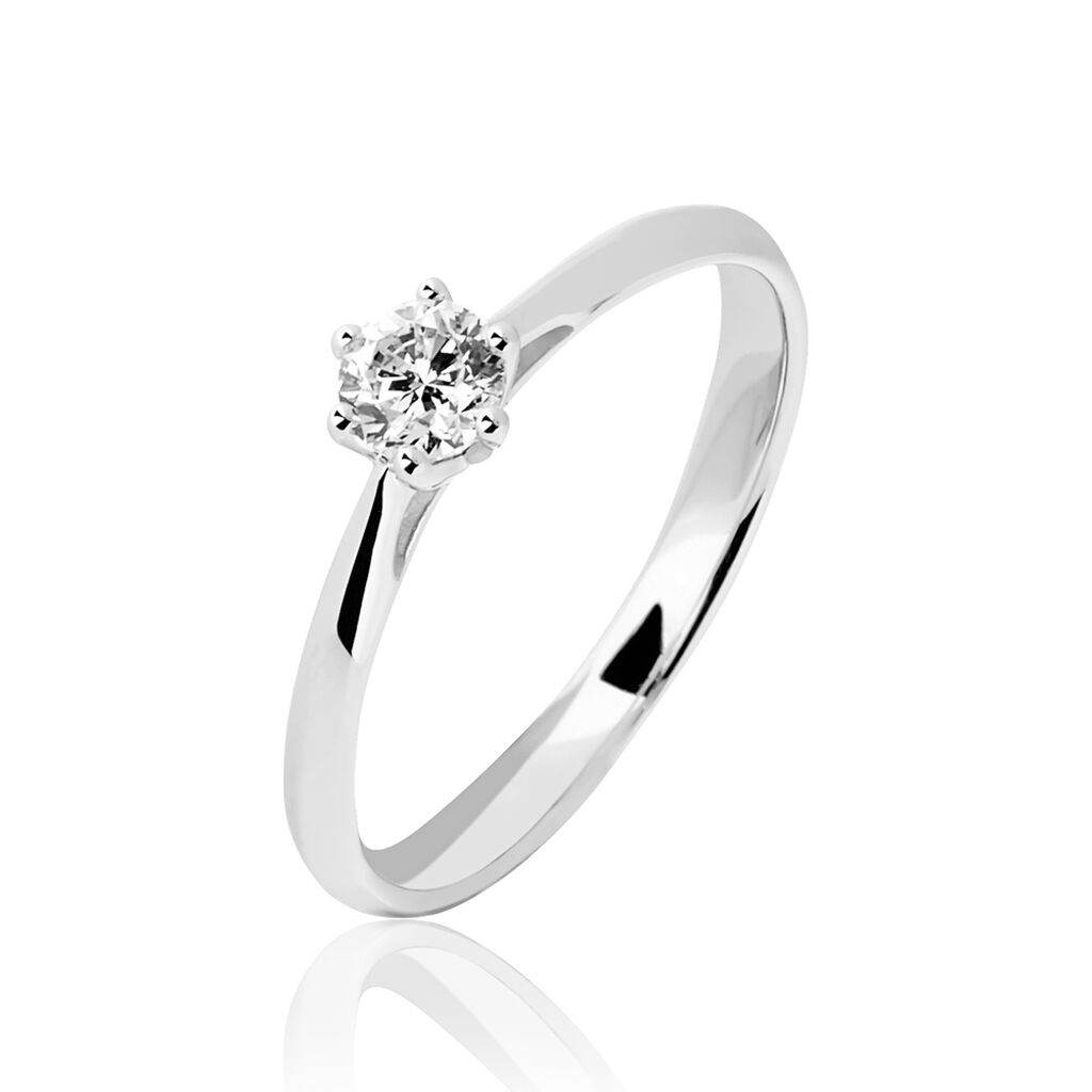 Bague Solitaire Veronika Or Blanc Diamant
