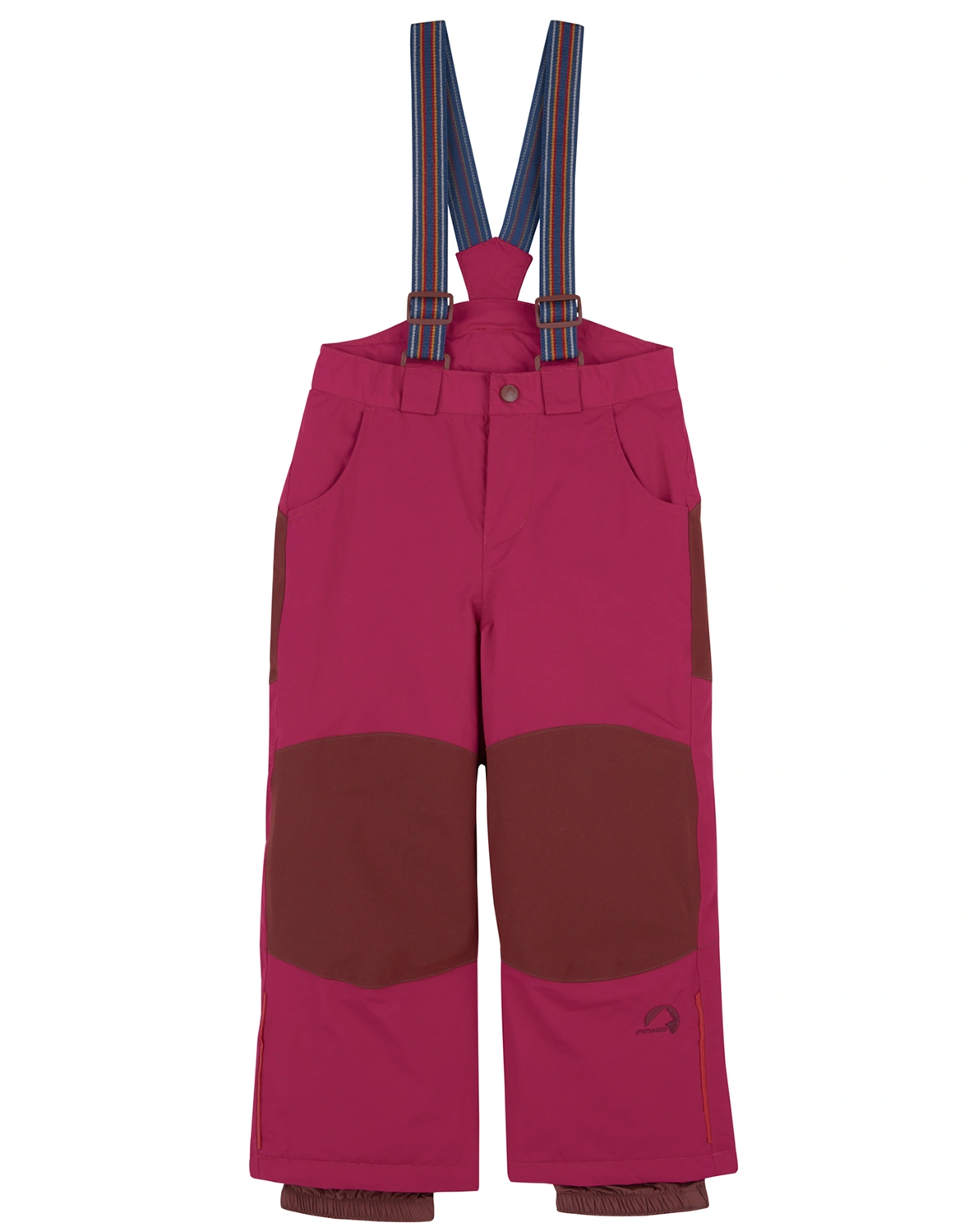 Schneehose RUUVI mit abnehmbaren Trägern in raspberry/sable
