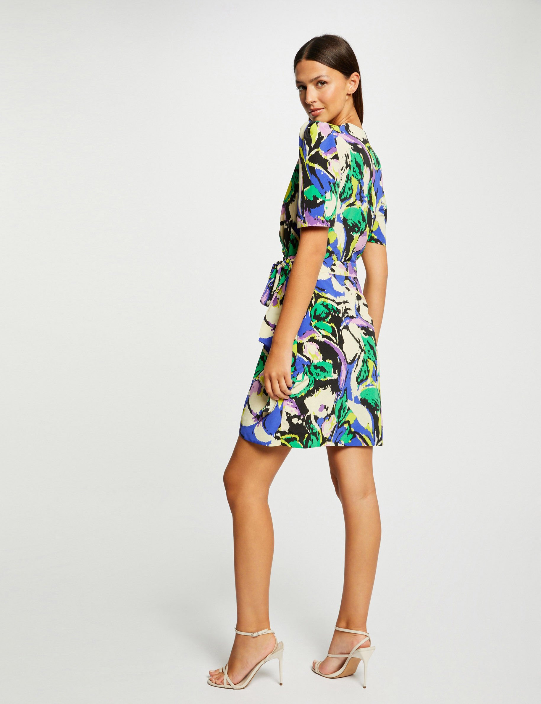 Robe portefeuille imprimé abstrait multico femme - multico