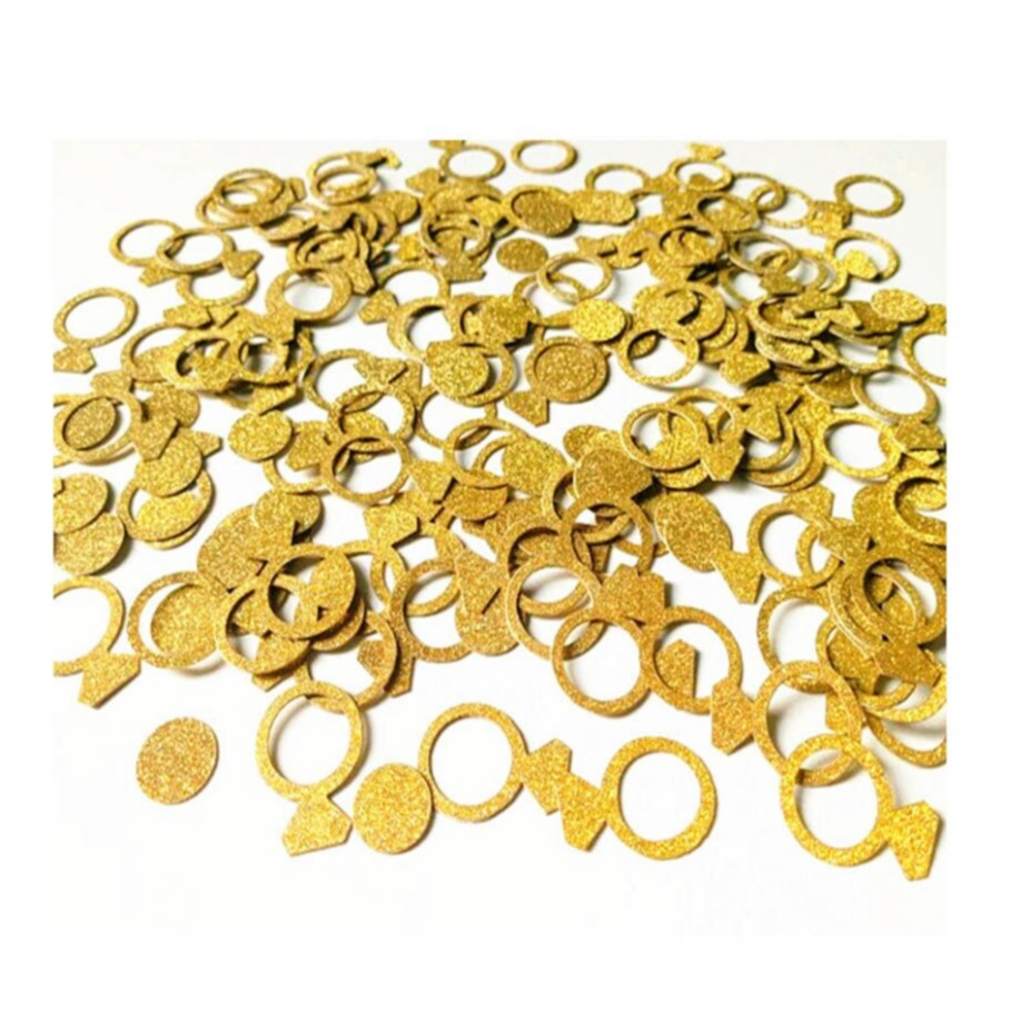 (16g) Ø27mm Papier Konfetti Hochzeit Party Dekoration Ring Streukonfetti Tischdekoration Glitzer - Gold