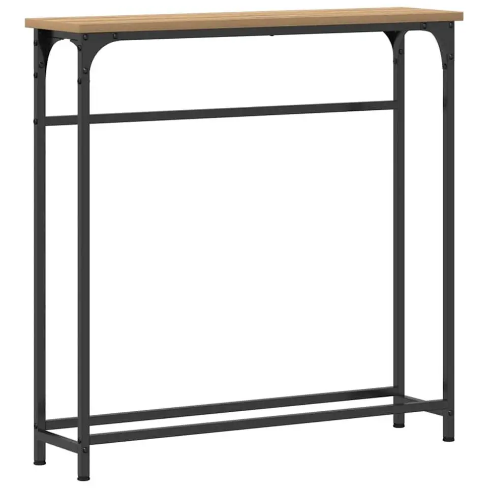 vidaXL - Sidetable - Artisanaal eiken - Gelaagd hout en metaal - 75x19.5x75 cm