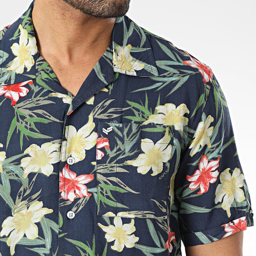 Chemise Manches Courtes Macao Bleu Marine Floral