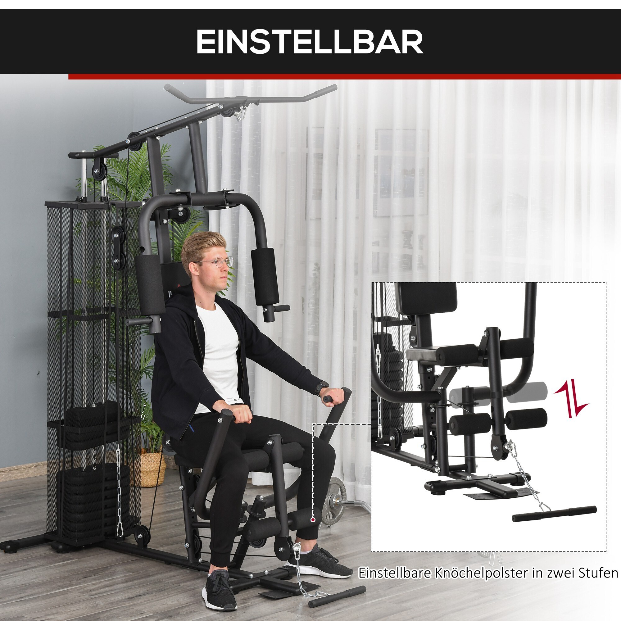HOMCOM Kraftstation für das Home Gym 150 x 110 x 210 cm (LxBxH)