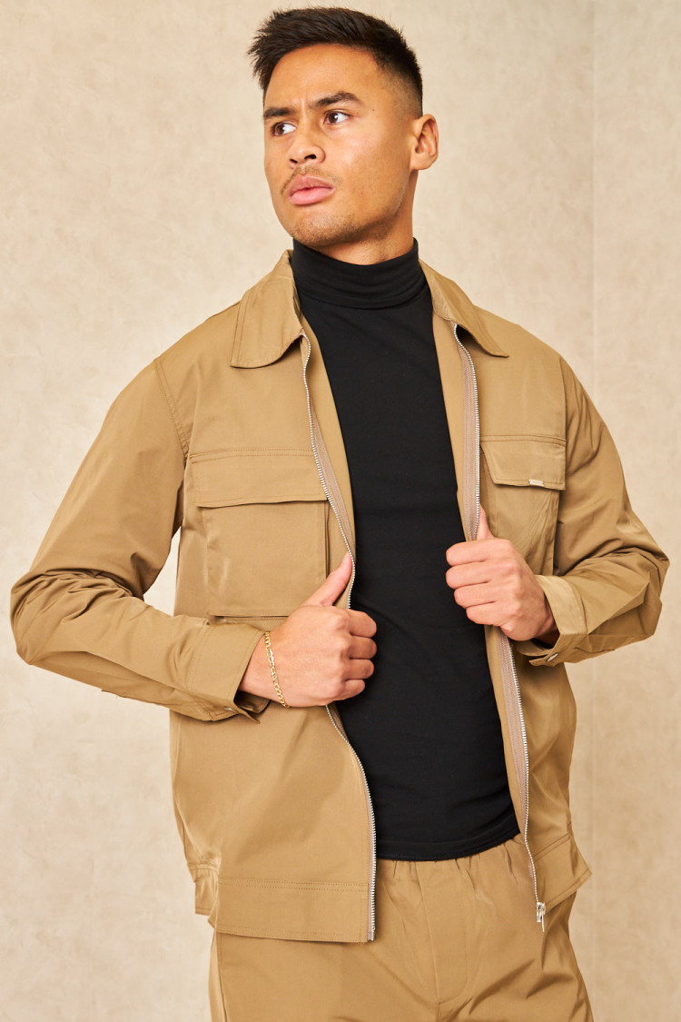 Ensemble camel veste + pantalon cargo