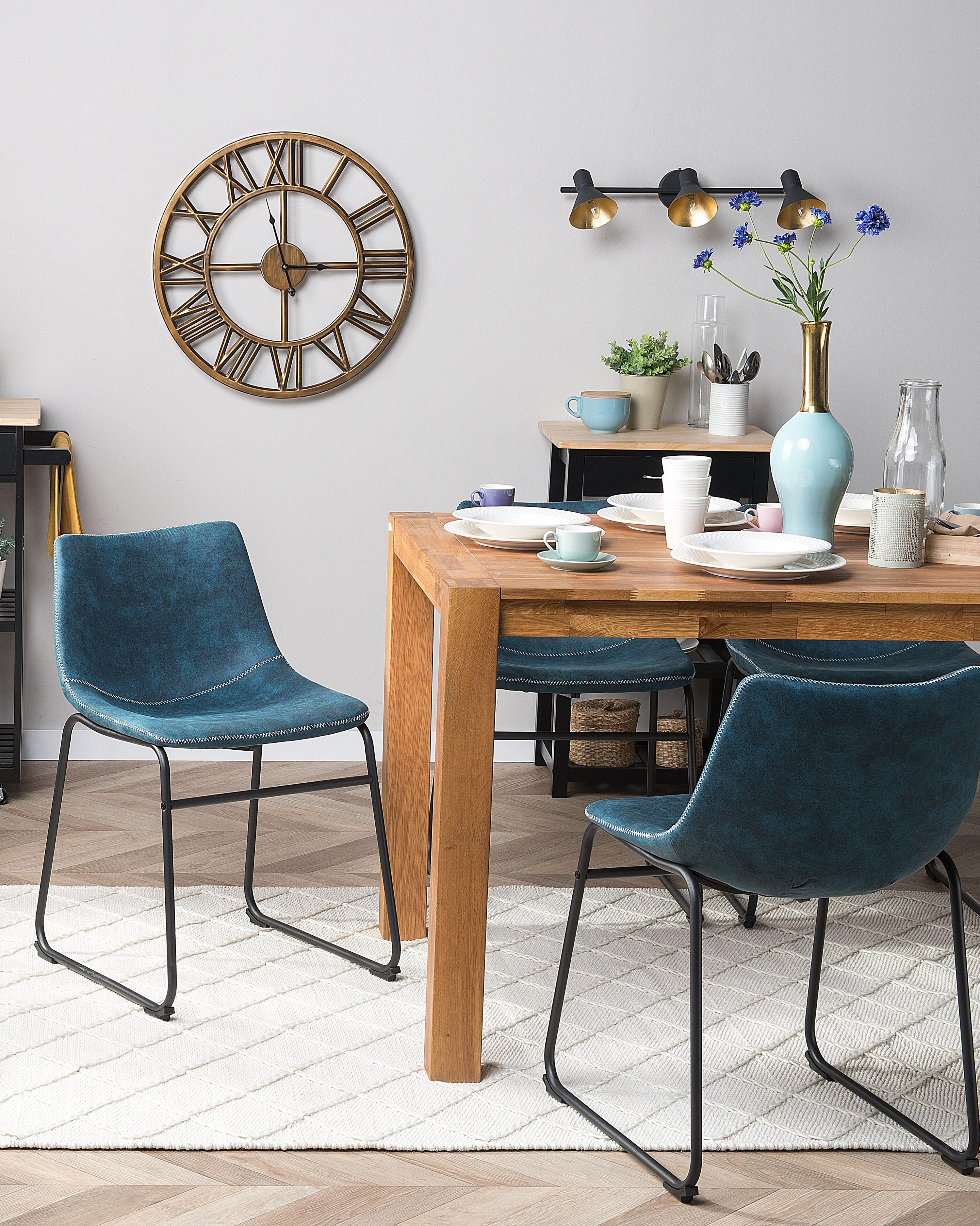 Set van 2 eetkamerstoelen BATAVIA Stof Zeeblauw