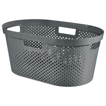 Curver Infinity Dots wasmand 40 liter antraciet