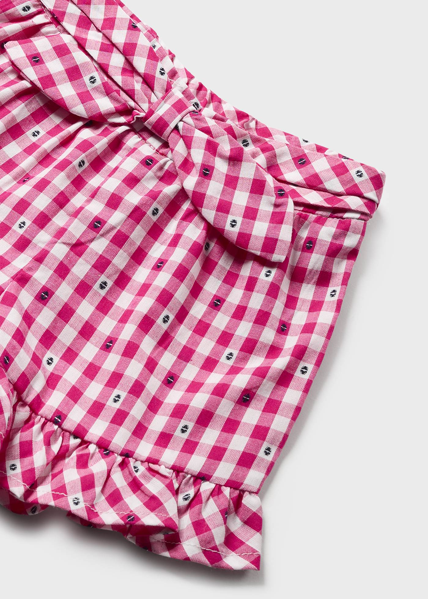 Conjunto de duas peças em algodão com estampa xadrez vichy para bebê