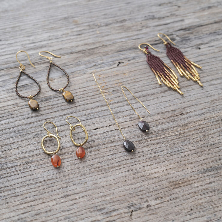 A Beautiful Story Graceful Carnelian GP Earrings Gold