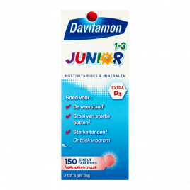 Davitamon Multivitaminen en mineralen junior smelttabletten groot (vanaf 1 tot 3 jaar)