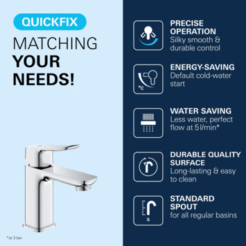 Grohe Dice wastafelmengkraan S-Size Push open Chroom