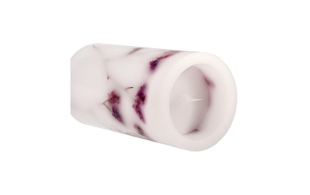 LED-Kerzen Set Shiny Bloom, Ø 7.6 cm, Violett/Weiss, 2 Stk.LED-Wachskerze, 2er Set