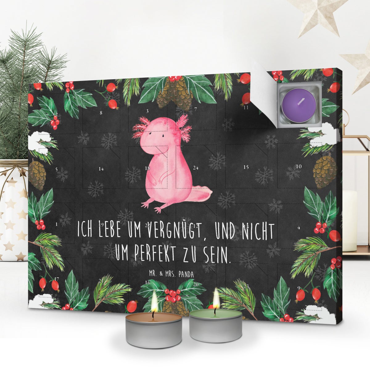 Mr. & Mrs. Panda Geurkaars Adventskalender Axolotl null - Zwart