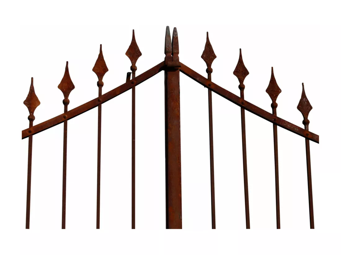 BISCOTTINI Portail - Fer Forgé Finition Antique - Clôture en Fer - Portail en Métal - Porte Décorative - Portail d'Entrée - 350x10x288cm - Une Pièce