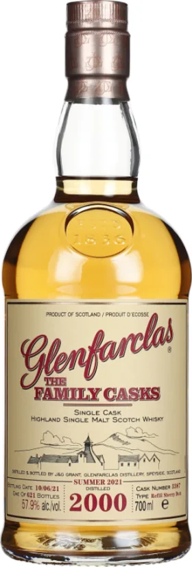 GLENFARCLAS VINTAGE 2000 FAMILY CASKS 70CL
