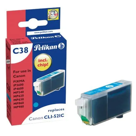 Pelikan Druckerpatrone C38 ersetzt Canon CLI-521, cyan, 9 ml