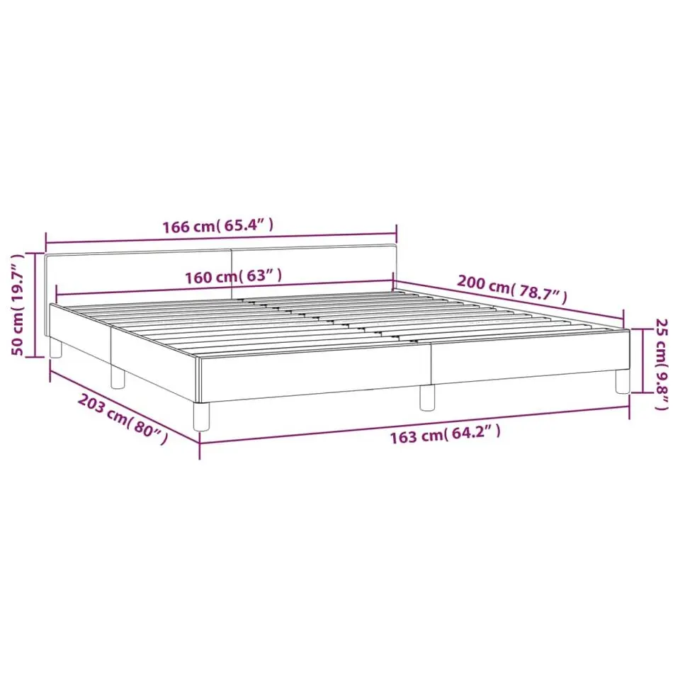vidaXL - Tweepersoonbed zonder matras - Zwart - Kunstleer - 160x200 cm