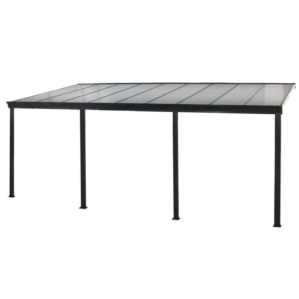 Home Deluxe - SOLIS Terrasoverkapping - Grijs - B/D/H: 618 x 303 x 226/278 cm - incl. dubbelwandige polycarbonaatplaten, bevestigingsmateriaal | Carport Paviljoen Pergola
