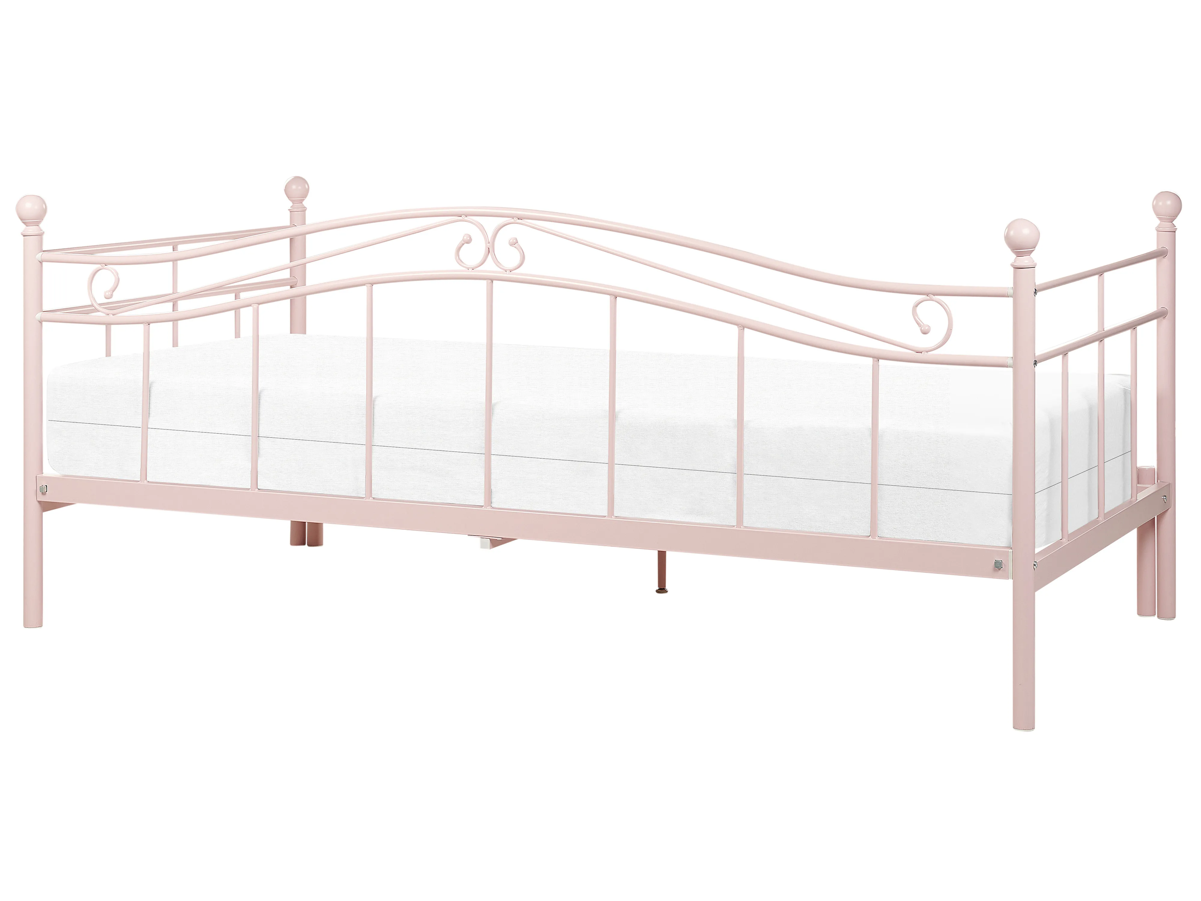 Onderschuifbed Metaal TULLE 90 x 200 cm Pastelroze