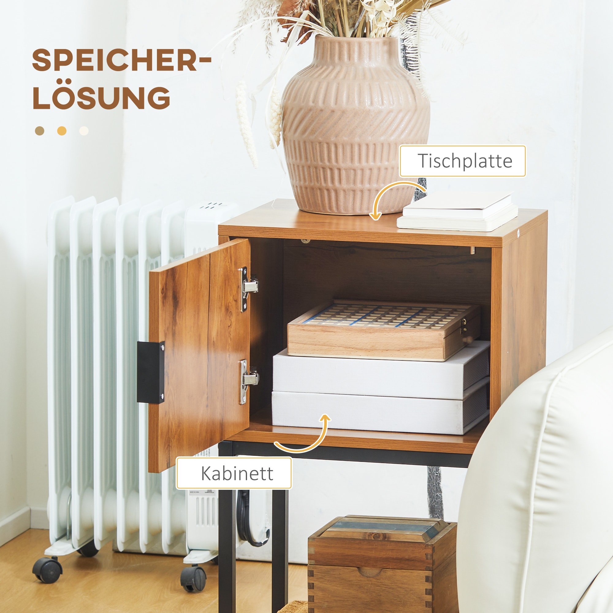 HOMCOM Konsolentisch mit rutschfesten Fuß natur 40L x 30B x 76H cm