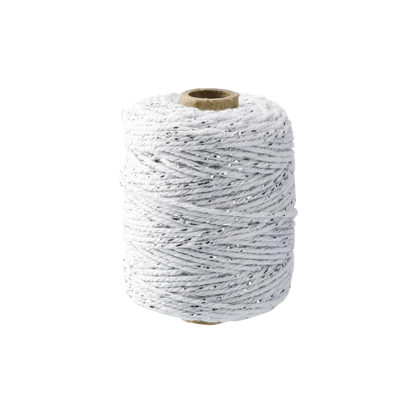 Weiße Kordel mit Glitter, 50m