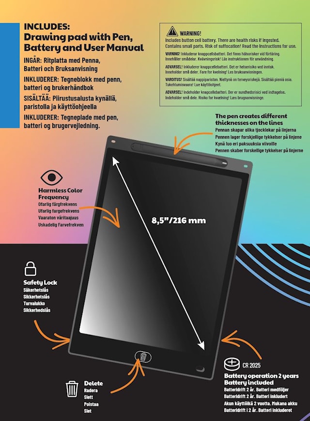 Kreativ LCD-tegnepad 8,5