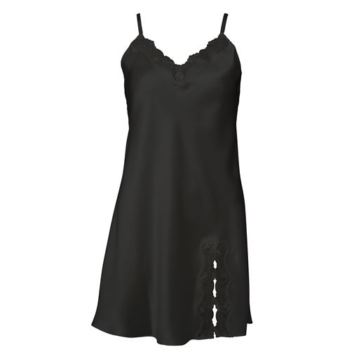 Lady Avenue Pure Silk Natkjole, Black, XL