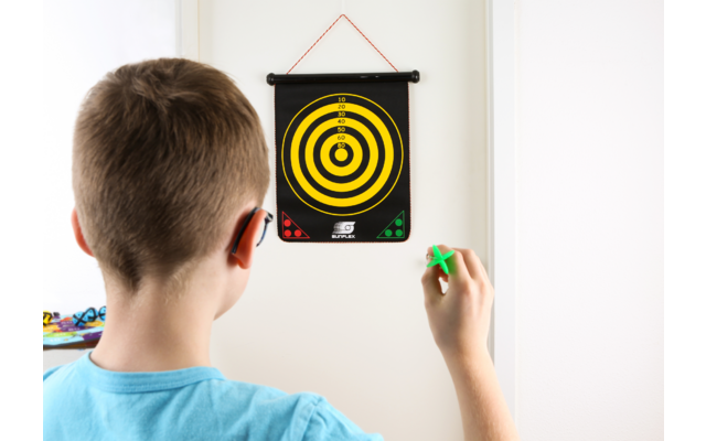sunflex sport magnetisches Dartspiel beidseitig bedruckt mit 6 Pfeilen
