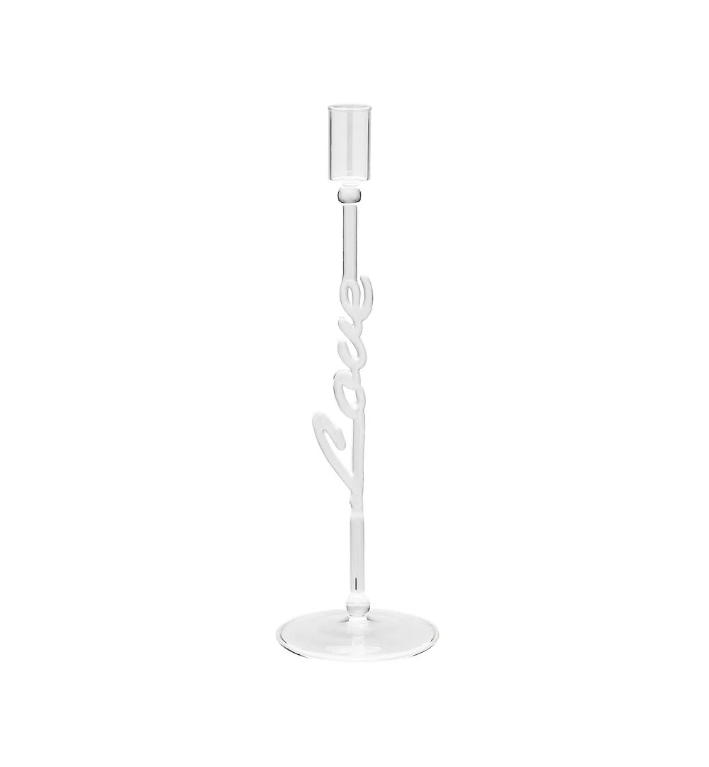 Anna + Nina  Love lysestage, klar - H30 cm.