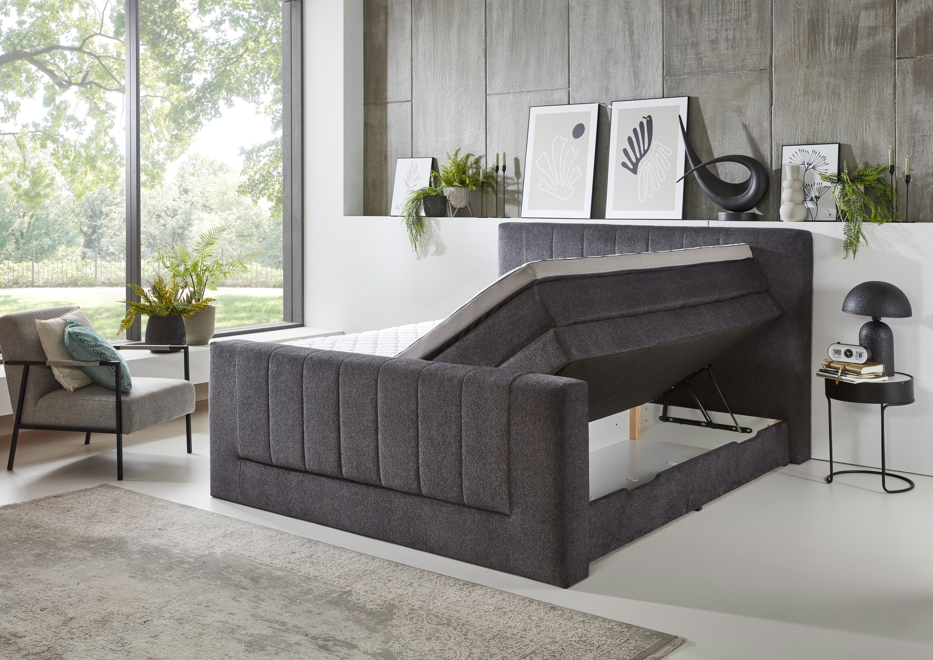 Boxspringbett KENOSHA 180 x 200 cm anthrazit