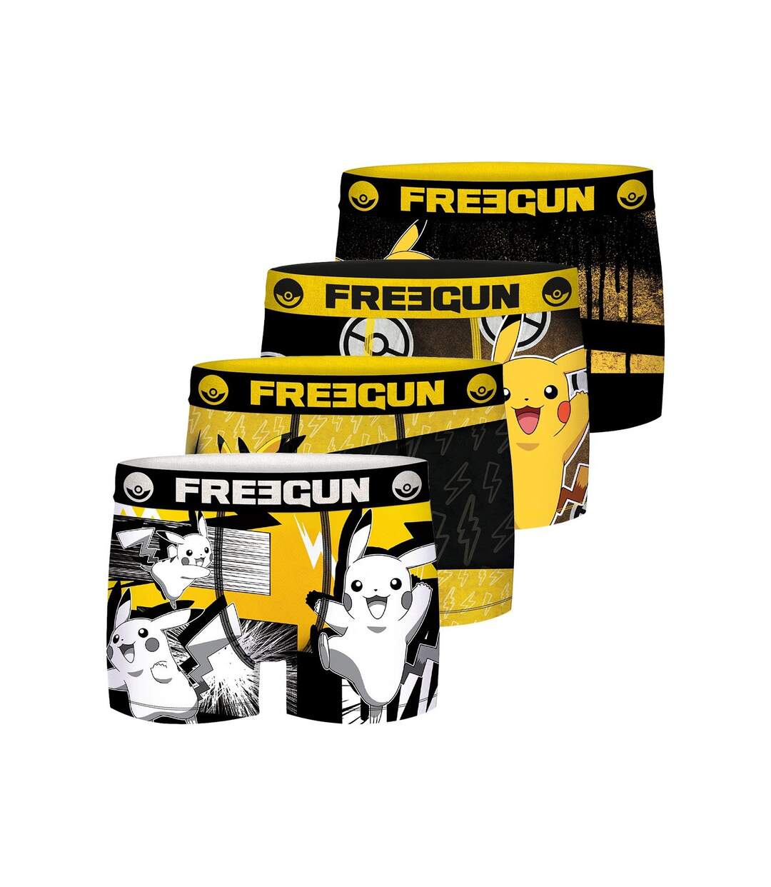 Boxer Homme Pikachu, Calecon Homme, POKEMON, Doux et Infroissable (Lot de 4)