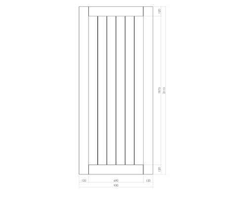 Intersteel Pure Barn Door Complete schuifdeurset basis, zwart, 93x211,5 cm, inclusief wit deurblad, basis schuifdeurbeslag en krukset.