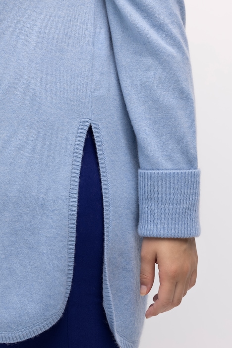 Pullover, edler Wollmix, Biese, V-Ausschnitt, Langarm