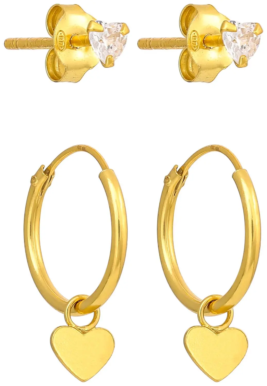 Ohr-Set - Golden Hearts