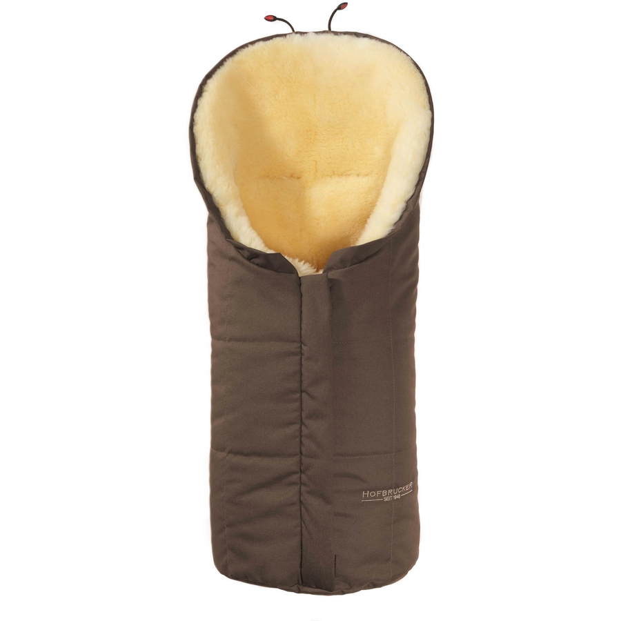 Hofbrucker Kinderwagen Lammfell Fußsack für Babywanne Eskimo Hergestellt in Deutschland braun