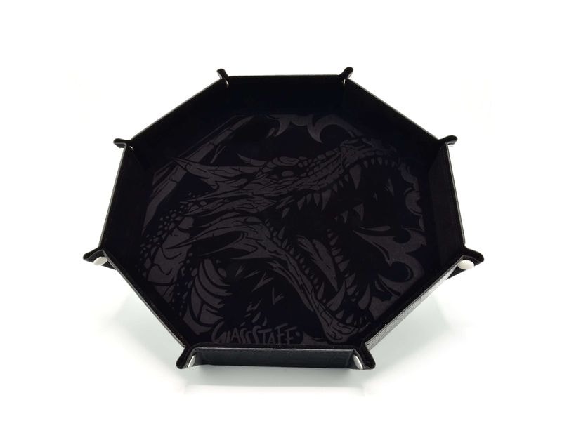 Glass Staff Large Octagonal Foldable Rolling Tray Dragon Sk Grosses, faltbares und oktagonales Dice Tray