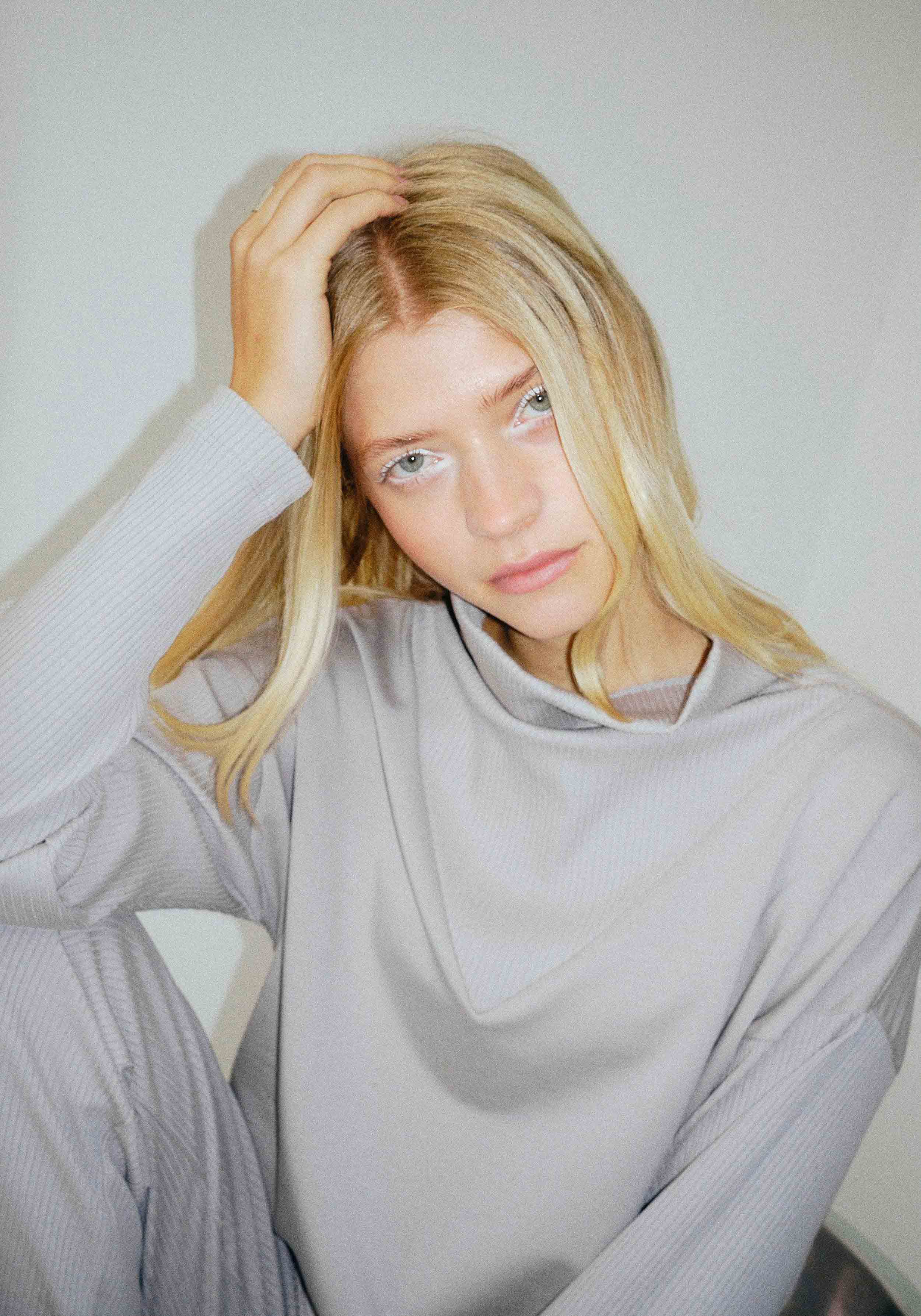 Moya Kala Pullover Formal Rib Sweater Opal Grey