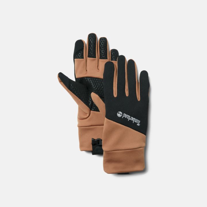 Gants color-block en polaire stretch pour homme en jaune