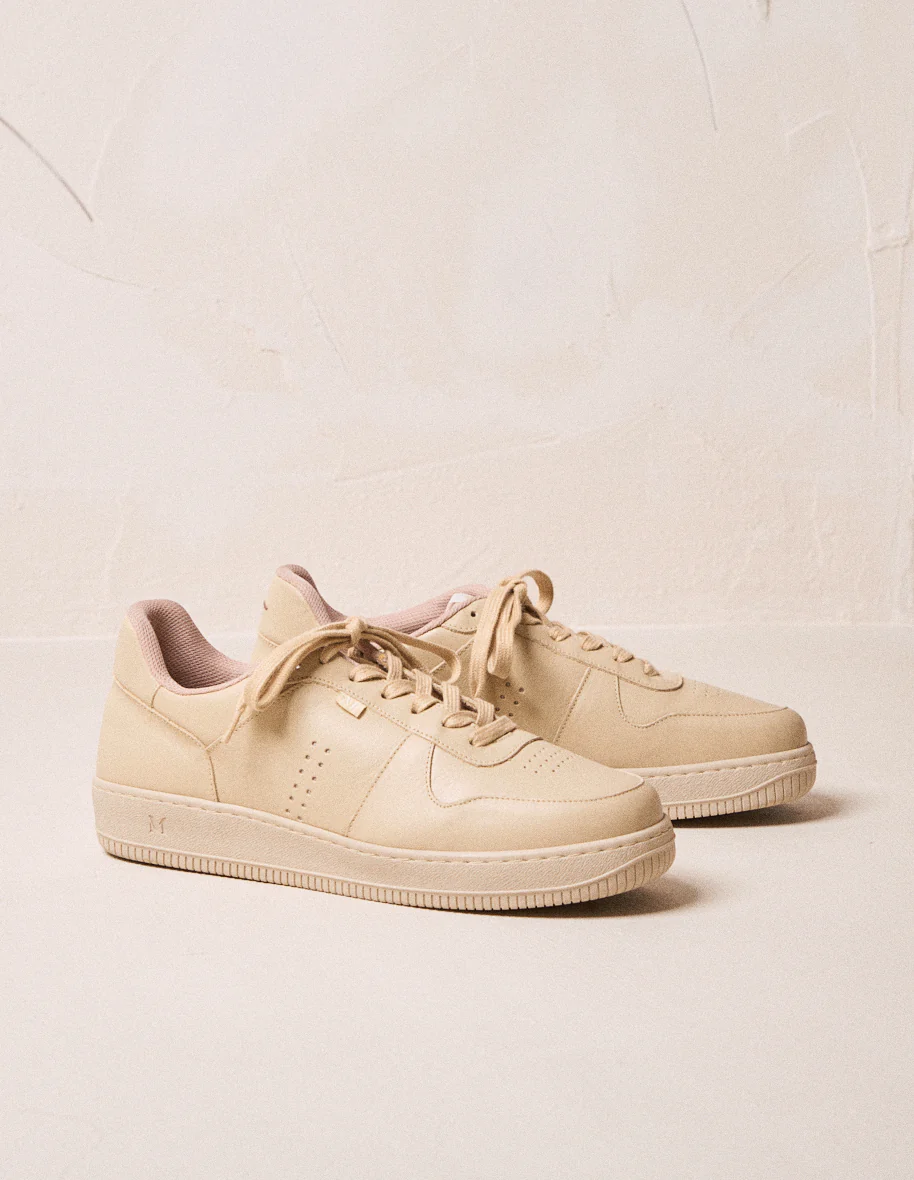 Baskets basses Maxence H - Cuir crème