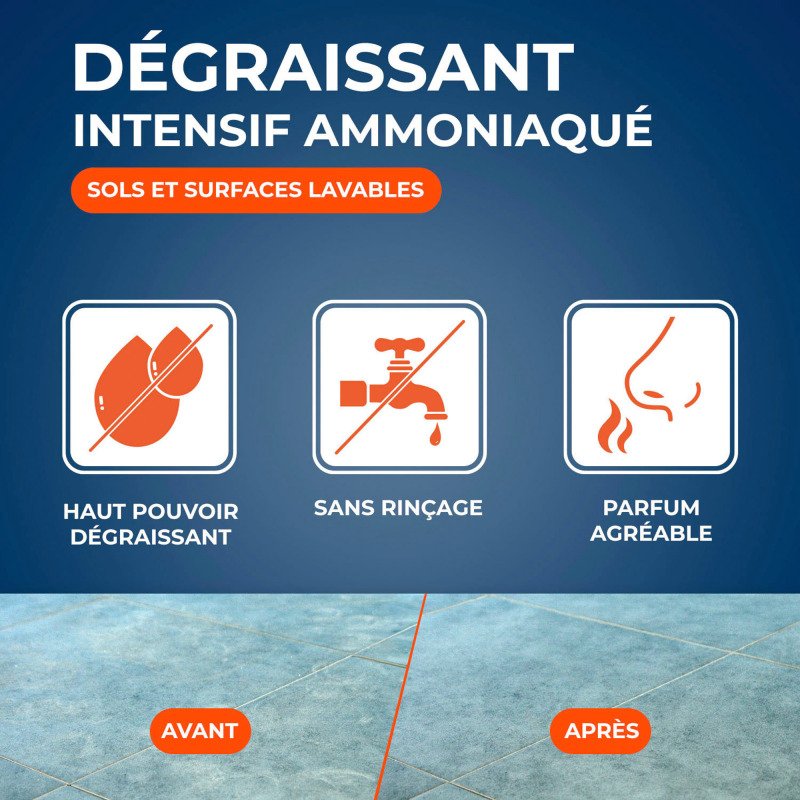 Dégraissant intensif ammoniaqué Starwax - Bidon de 1 L