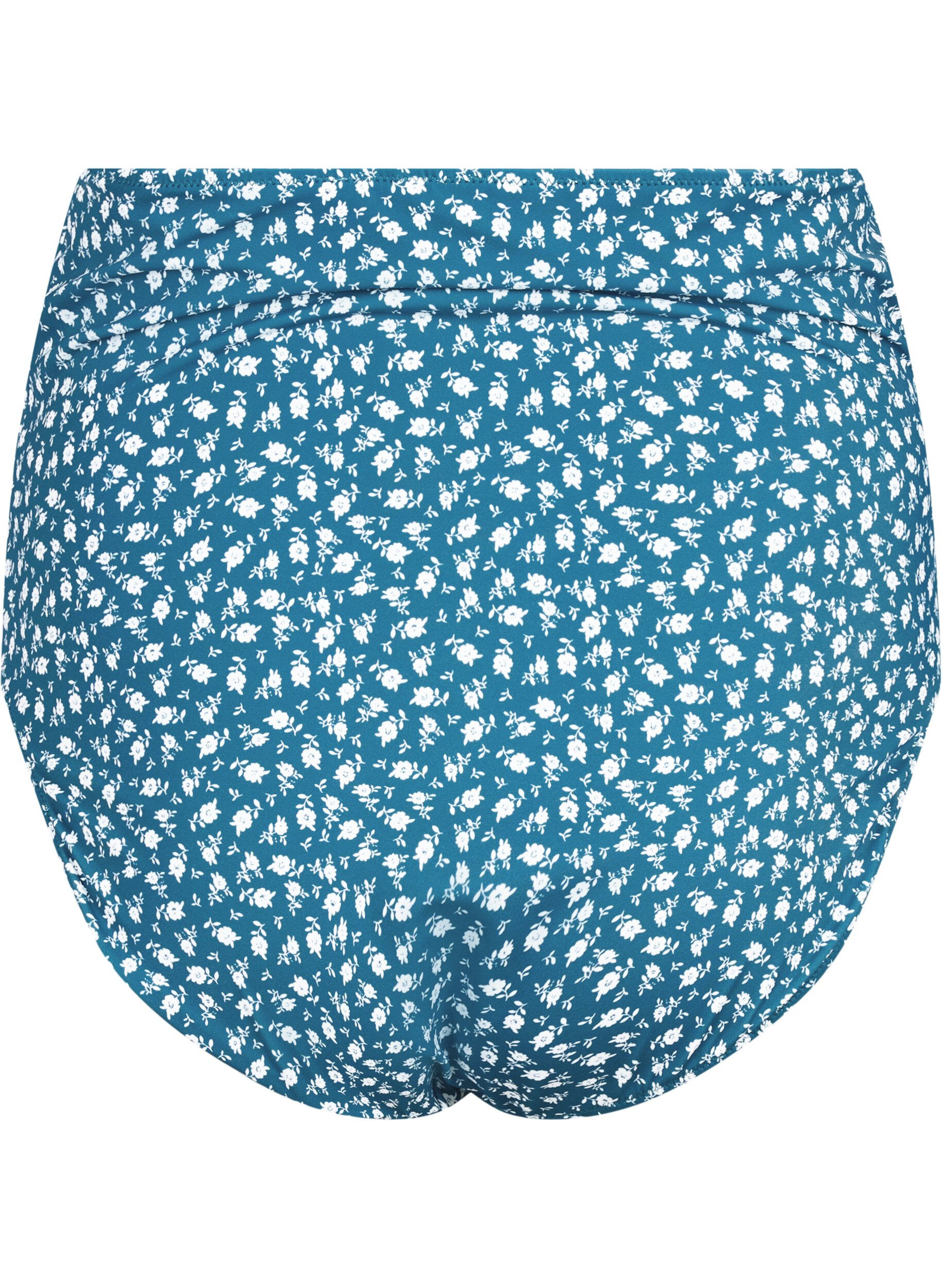 Ekstra højtaljet bikini trusse med blomsterprint