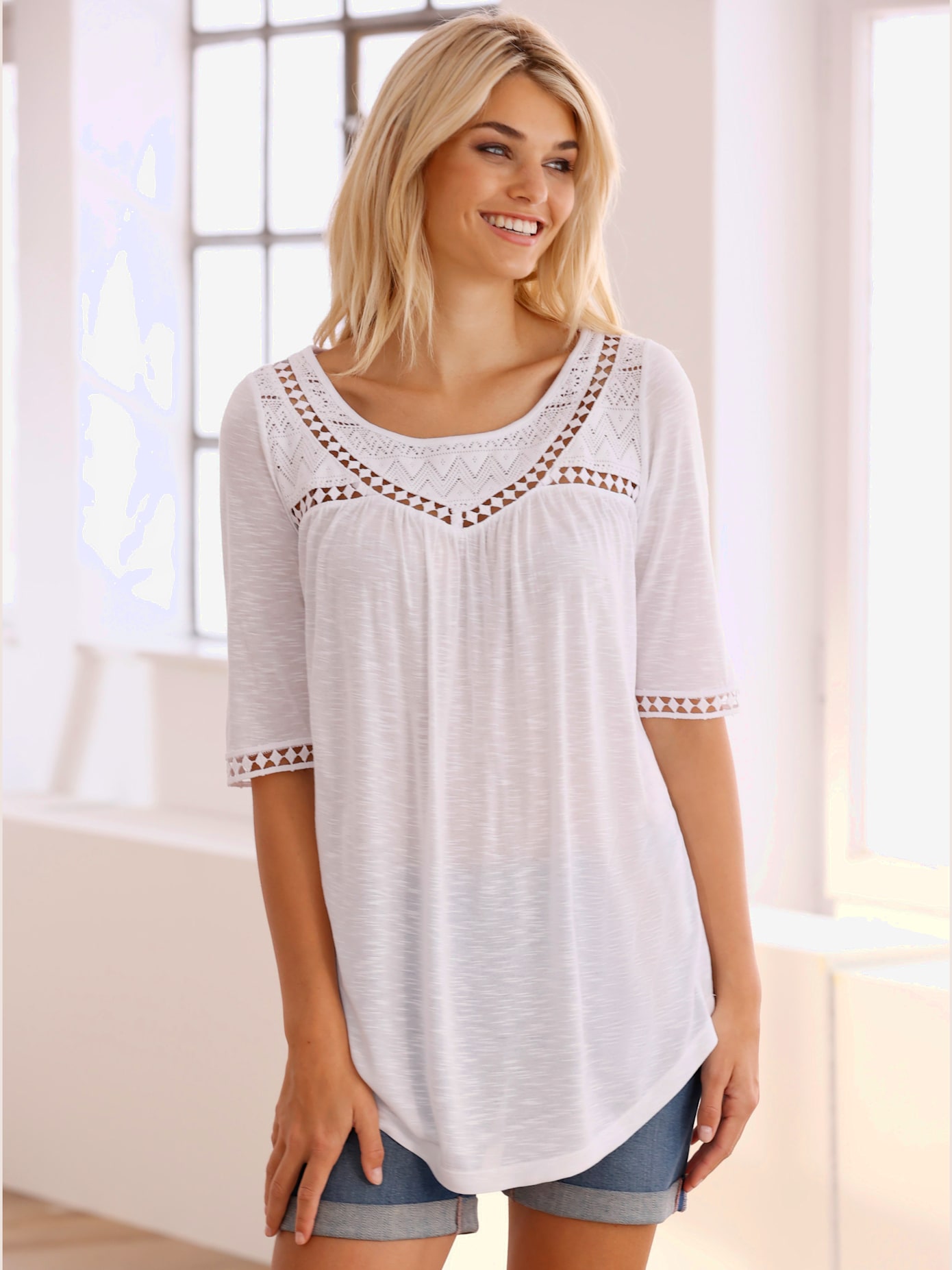 Shirt détails en dentelle tendance