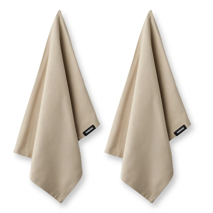 Humdakin - Geschirrtuch aus Biobaumwolle, 45 x 70 cm, light stone (2er-Set)