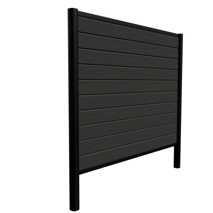 Kirkedal Alu hegn startsæt sort 184 x 180 cm