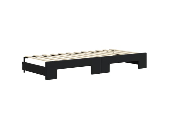 VIDAXL - Lit de jour avec lit gigogne et matelas noir 80x200 cm velou...