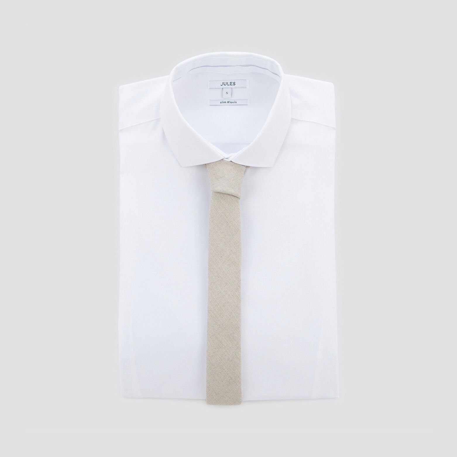 Cravate unie chambray Beige