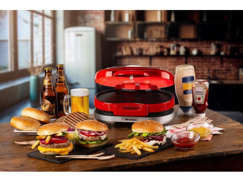 Ariete Hamburger-Grill Party Time ARI-205-RD 1200 W, Rot/We Hamburger-Maschine