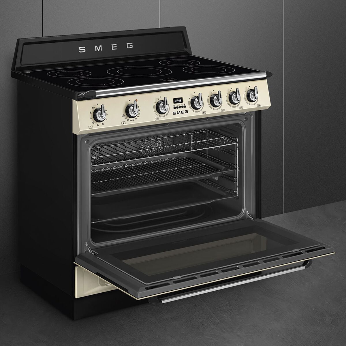 Induksjonskomfyr Victoria TR90IMP 90 cm, creme