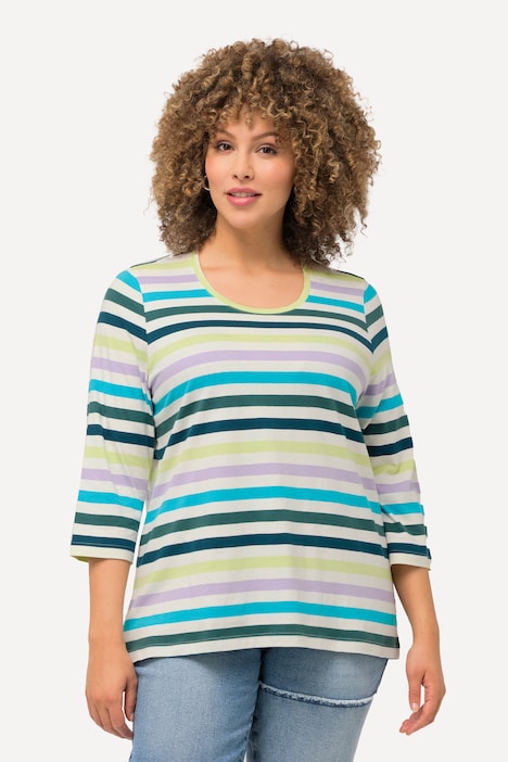 Shirt, Ringel, Classic, Rundhals, 3/4-Arm