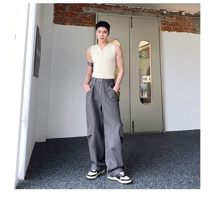ravewider - Hoge taille effen wijde jeans